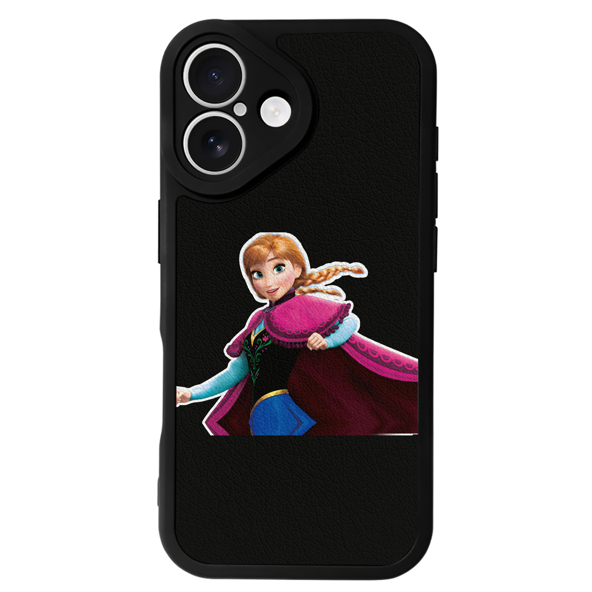 （画像用） アナと雪の女王 アンナ エルサ Frozen Anna Elsa 【iPhone 16シリーズ対応】シリコンスマホケース（レザー調） 材質：シリコン